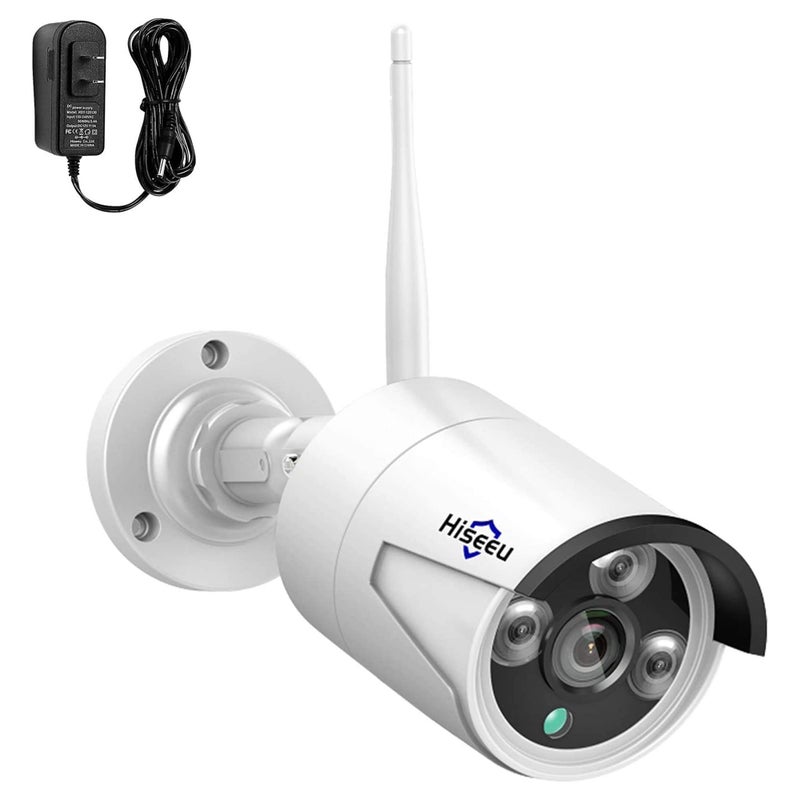 Hiseeu Camera Add on 3MP Outdoor Wireless Security Camera, Waterproof Outdoor Indoor 3.6mm Lens IR Cut Day & Night Vision with Power Adapter, Compatible 10CH Wireless Security Camera System - Image 1